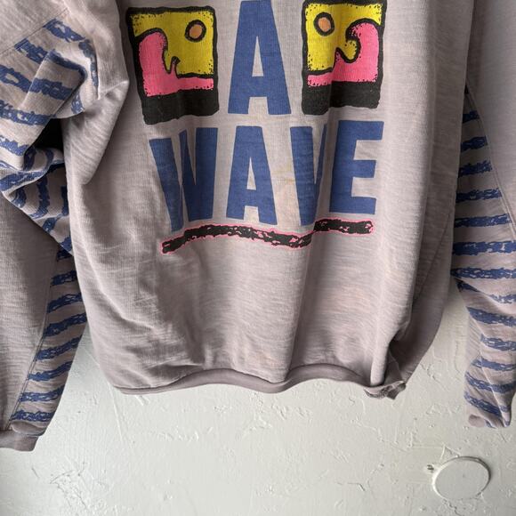Vintage 80s SUN Catch A Wave Sweatshirt Mens Large Graphic‎ Pullover 80s Surf - Picture 3 of 9